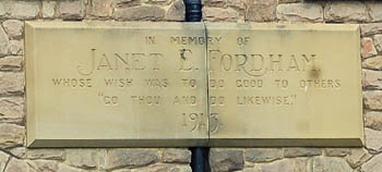 plaque on Almshouses March 2008